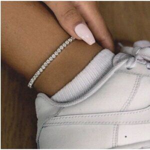Jordan Road Jewelry Glitz Anklet in Silver & Crystal One Size Jewlery